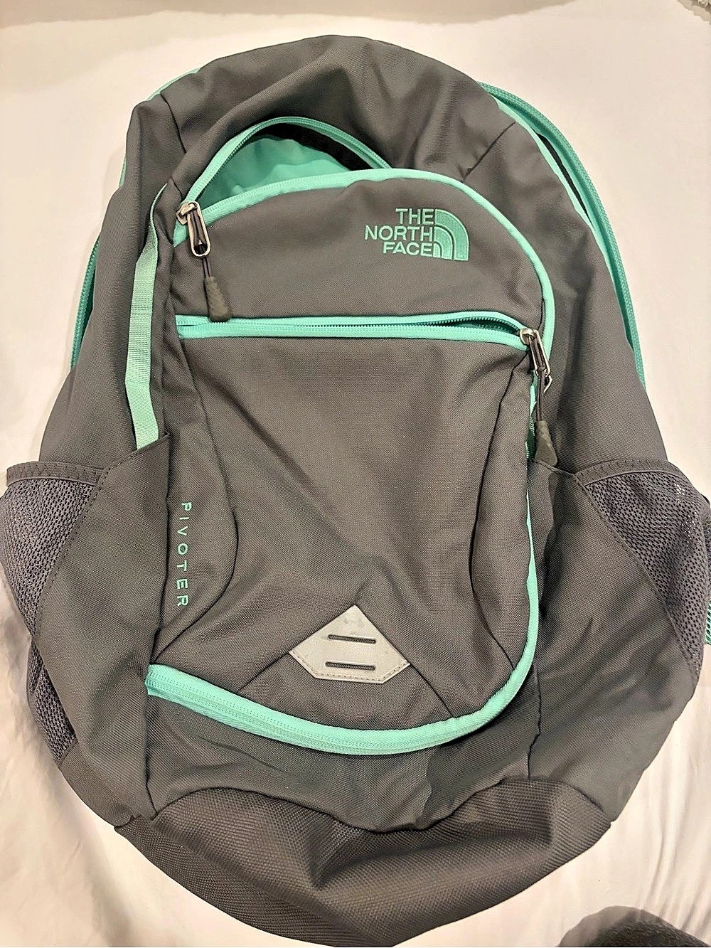 The North Face Pivoter Gray & Green Backpack